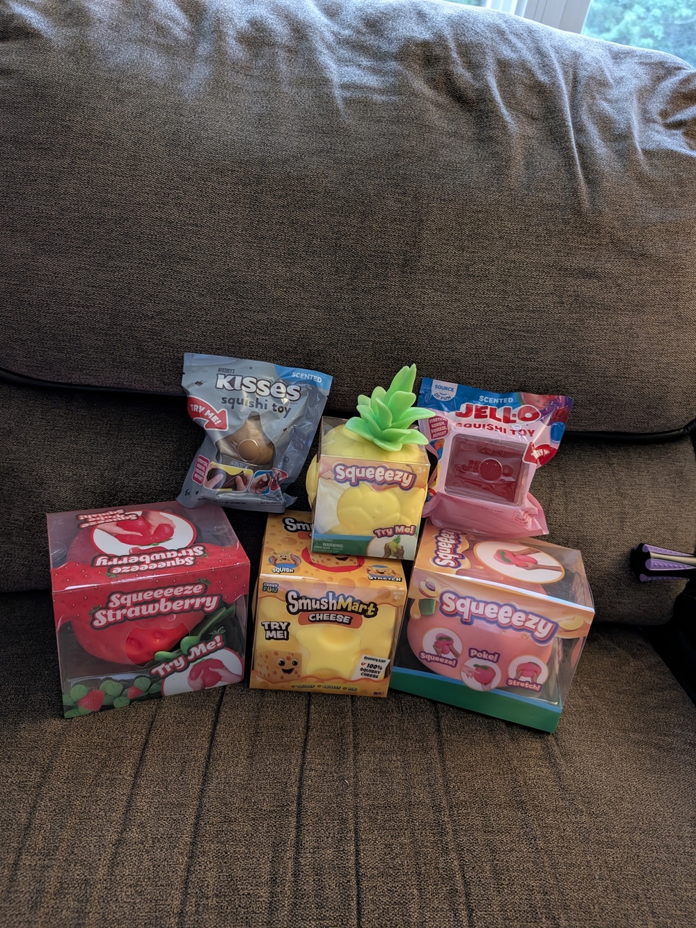 Strawberry, Cheese, Peach, Pineapple, Jello & Kisses Squishies
